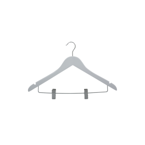 קולב עץ לשמלות עם קליפסים