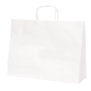 שקית נייר לבנה שוכבת 40x32x12 סמ